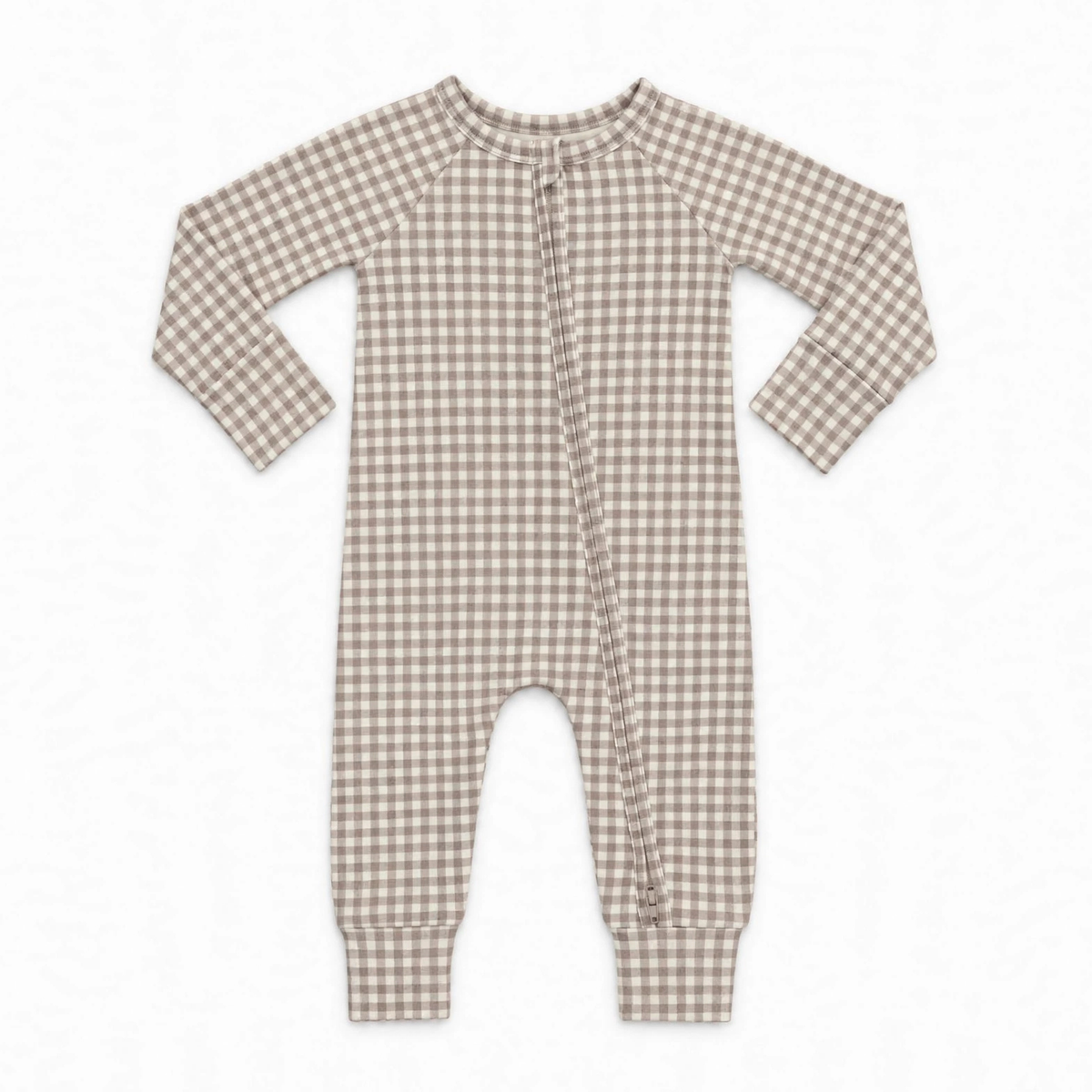 Zipper Romper // Chocolate Gingham